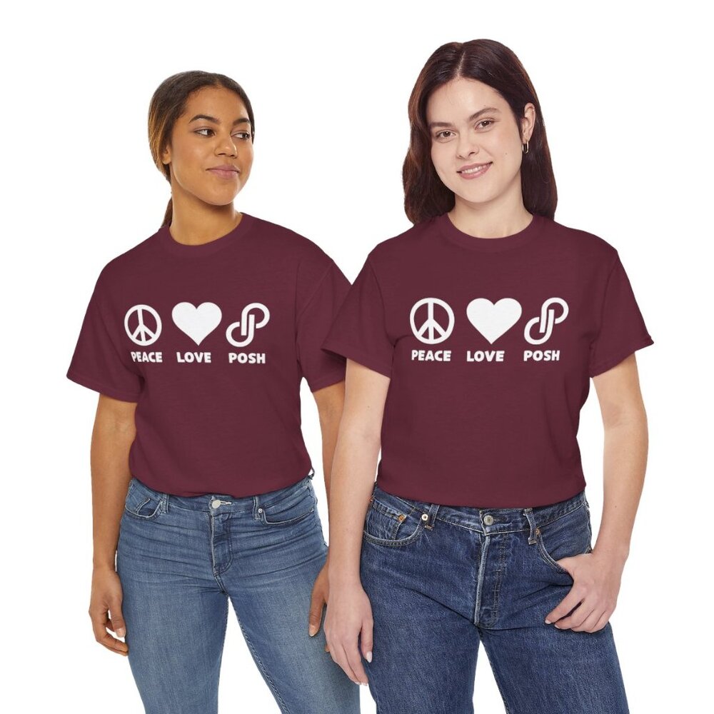 Peace-Love-Posh Unisex Cotton Tee - Picture 3 of 3